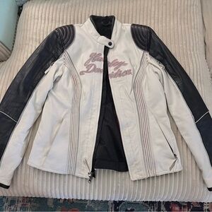 Harley-Davidson Women's Black and White Leather Jacket